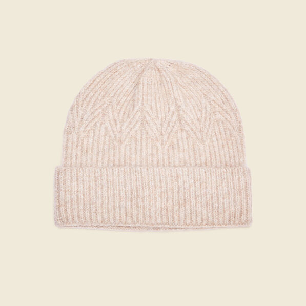 Bonnet éco-responsable beige femme