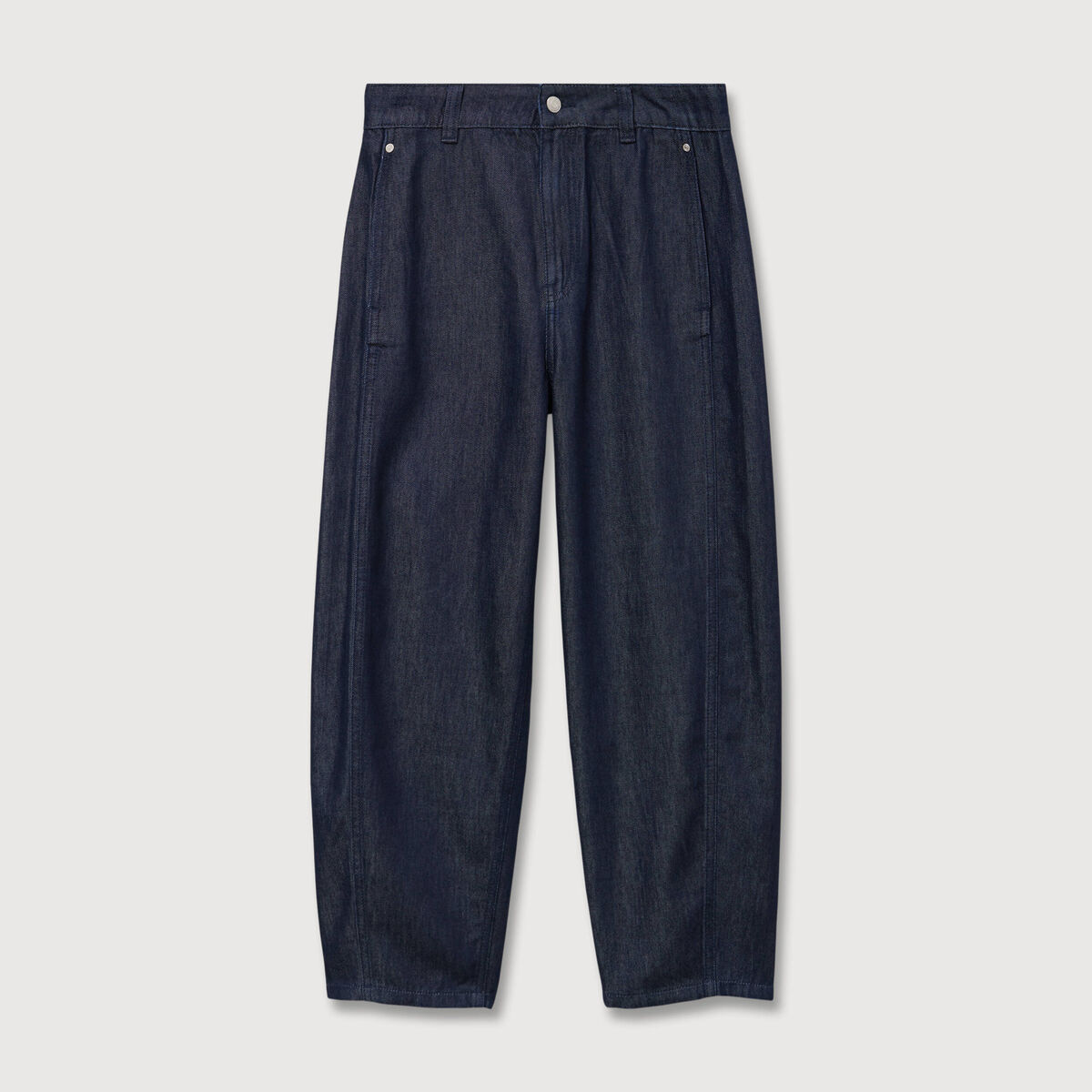 Jeans slouchy taille haute denim brut femme