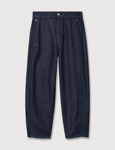 Jeans slouchy taille haute denim brut femme