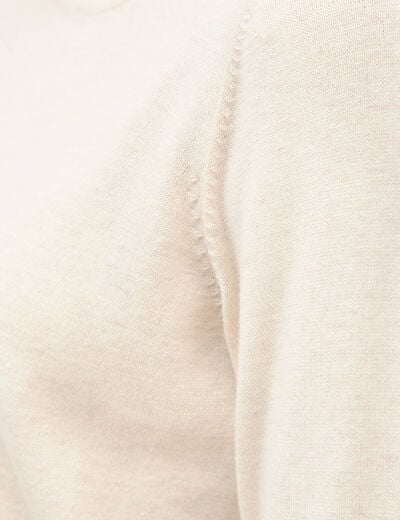 Pull manches longues creme femme