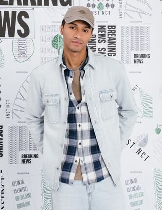 Surchemise en jean denim snow bleach homme