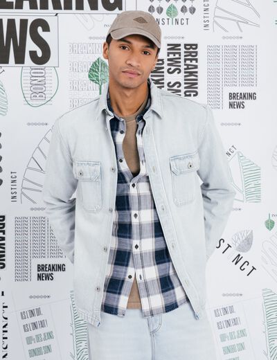 Surchemise en jean denim snow bleach homme