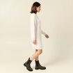 Robe pull droite col bateau creme femme