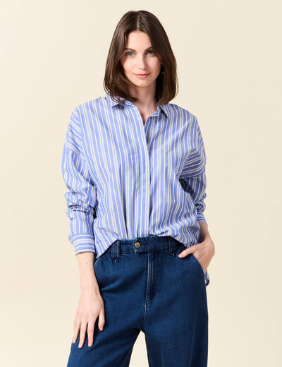 Chemise éco-responsable bleu clair femme
