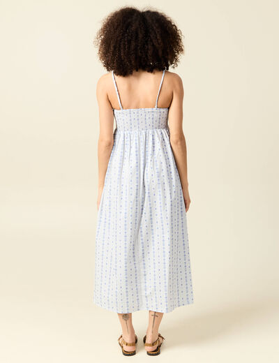Robe sans manches en coton bleu clair femme
