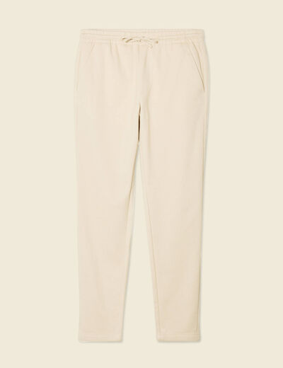Pantalon jogger élastiqué beige homme