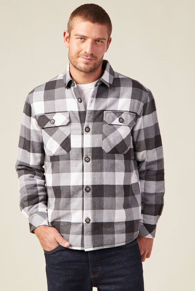 Surchemise manches longues gris homme