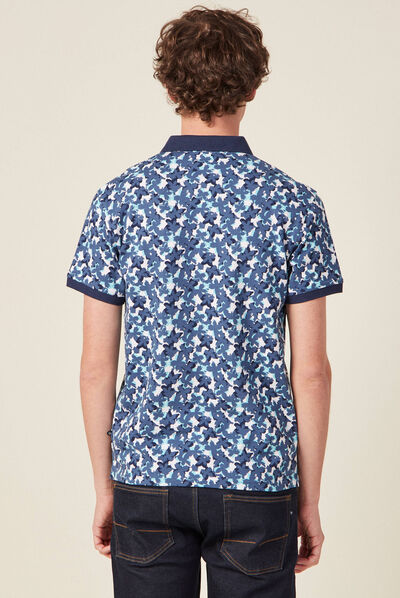 Polo manches courtes bleu homme