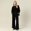 Pantalon large fluide noir femme