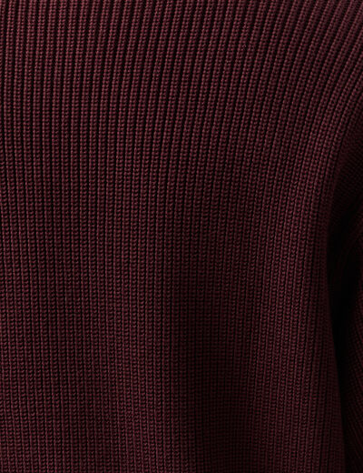 Pull droit manches longues bordeaux homme