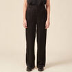 Pantalon large satin noir femme