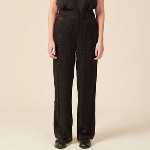 pantalon large satin noir femme Pantalon large satin noir femme