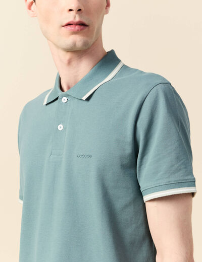 Polo éco-responsable vert foncé homme