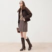 Mini-jupe droite courte marron femme