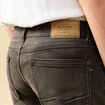 Jeans straight longueur 34 denim marron fonc&eacute; homme