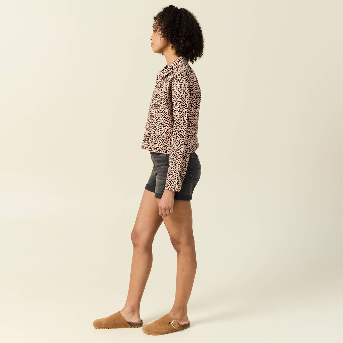 Blouson boutonné camel femme