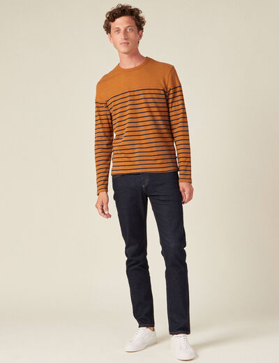 T-shirt manches longues marron homme