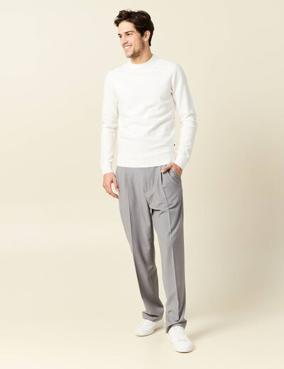 Pull manches longues ecru homme