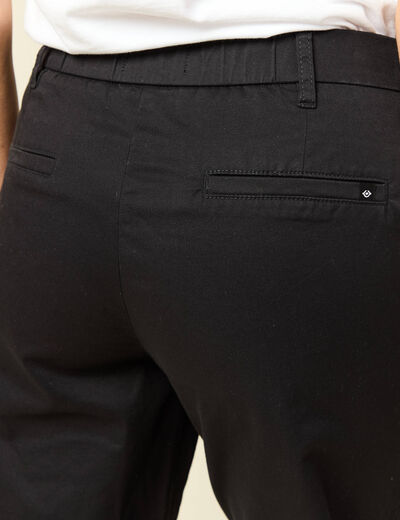 Pantalon taille haute fluide noir femme
