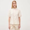 Chemise en coton manches coude creme femme