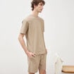 Short droit avec cordon beige homme