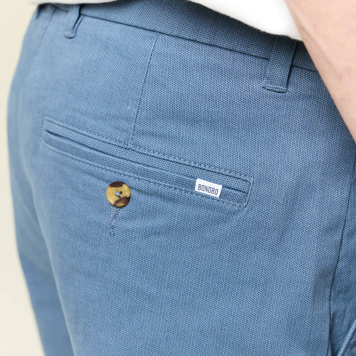 Pantalon chino slim bleu foncé homme