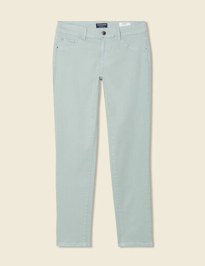 Pantalon slim 7/8ème vert pastel femme