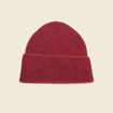 Bonnet fabriqué en France rouge foncé femme