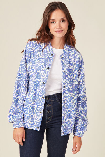 Veste teddy oversize blanc femme