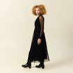 Robe manches longues en voile doubl&eacute;e noir femme