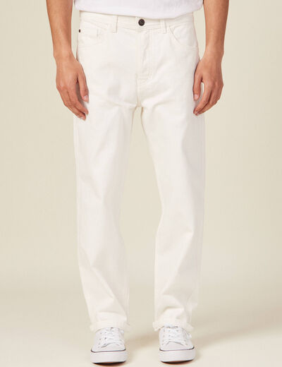 Jeans relaxed 5 poches denim blanc homme