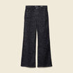 Pantalon wide large taille haute gris fonc&eacute; femme
