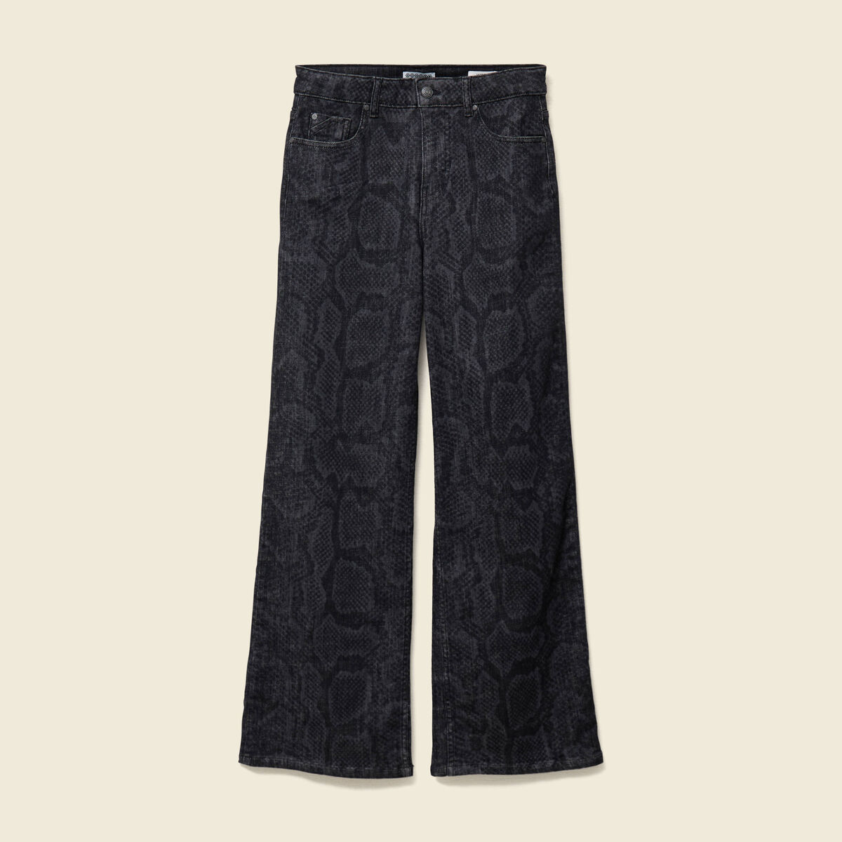 Pantalon wide large taille haute gris fonc&eacute; femme