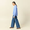 Blouse manches longues denim baby bleu femme