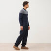 Pull droit fin col rond manches longues bleu marine homme