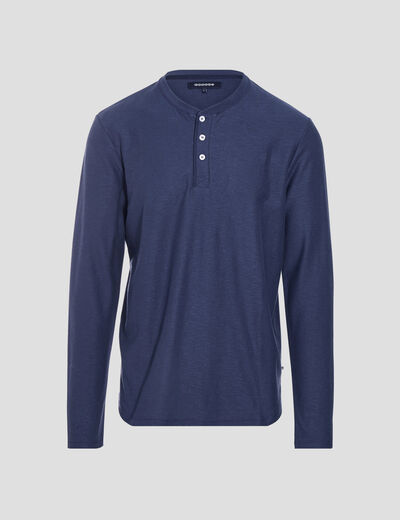 T-shirt manches longues bleu marine homme