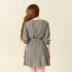 Robe évasée fluide manches 3/4 noir femme