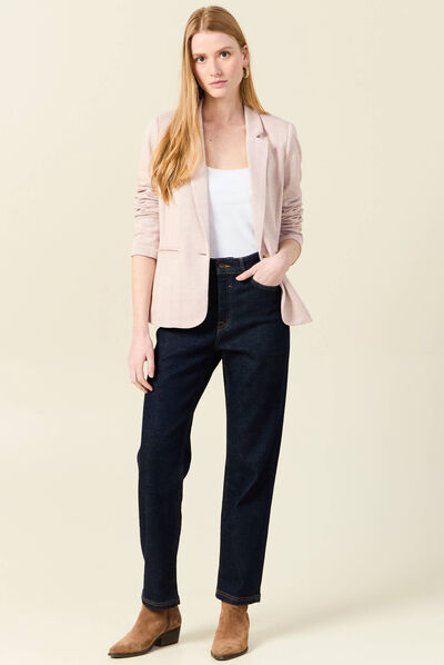 Veste blazer droite rose femme