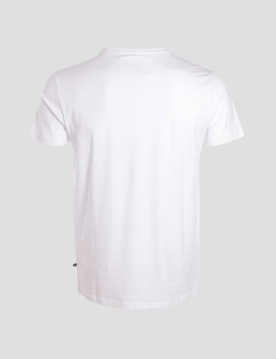 T-shirt ajust&eacute; col v manches courtes blanc homme
