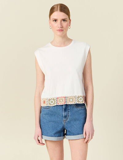 T-shirt éco-responsable ecru femme