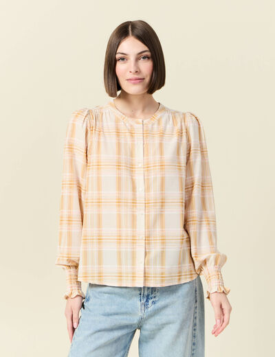 Chemise manches longues creme femme
