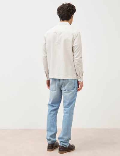 Chemise boyfriend en coton ecru homme