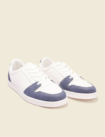 Tennis plates à lacets bleu marine homme