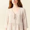 Robe évasée manches 3/4 blanc femme