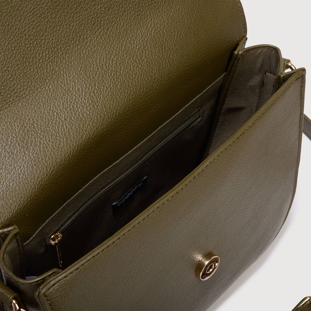 Sac &agrave; rabat en bandouli&egrave;re vert olive femme