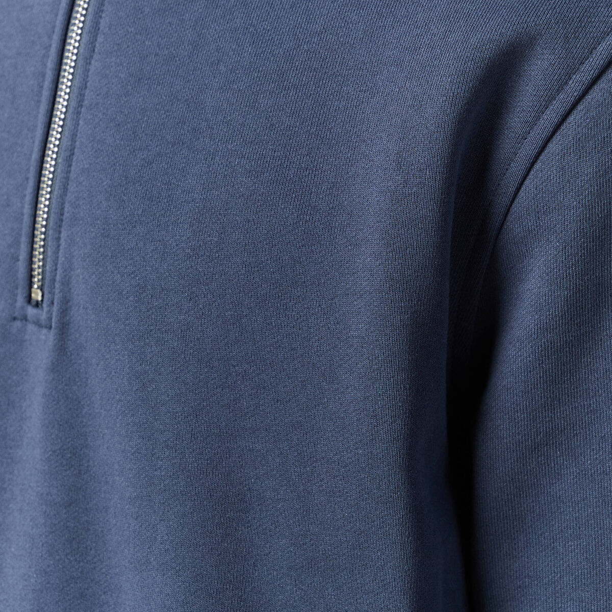 Sweat col montant manches longues bleu marine homme