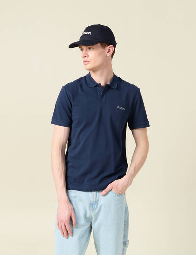 Polo manches courtes bleu marine homme