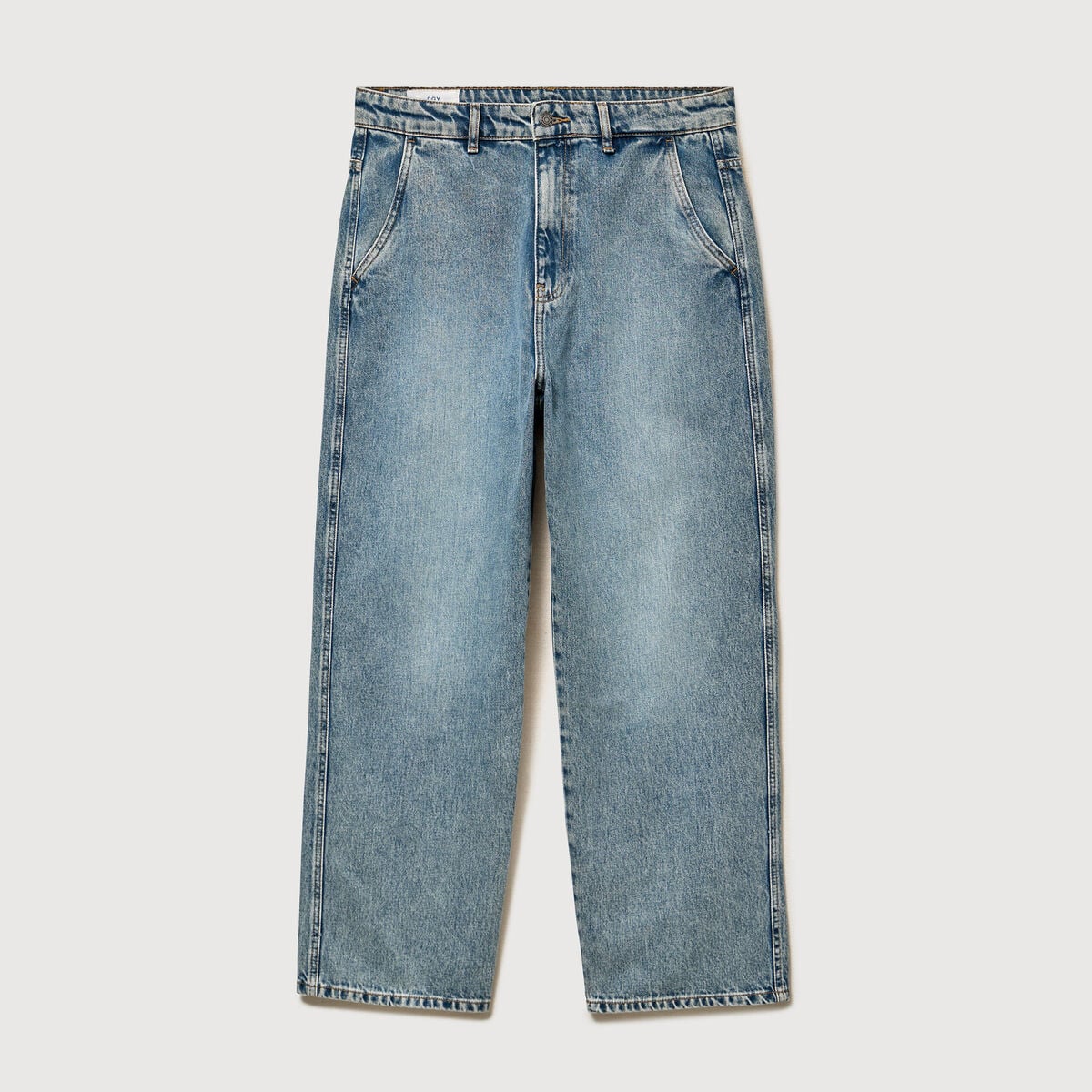 Jeans loose longueur 32 en coton denim dirty homme