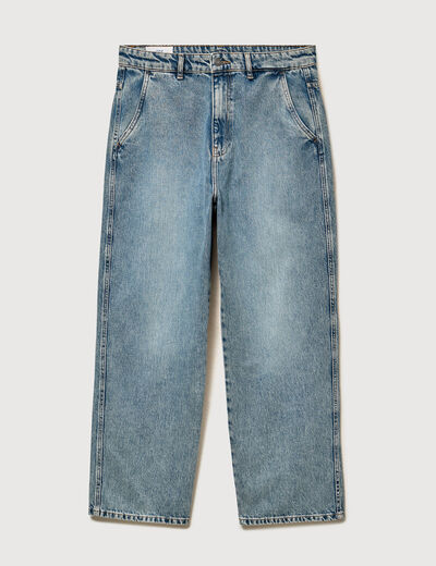 Jeans loose longueur 32 en coton denim dirty homme