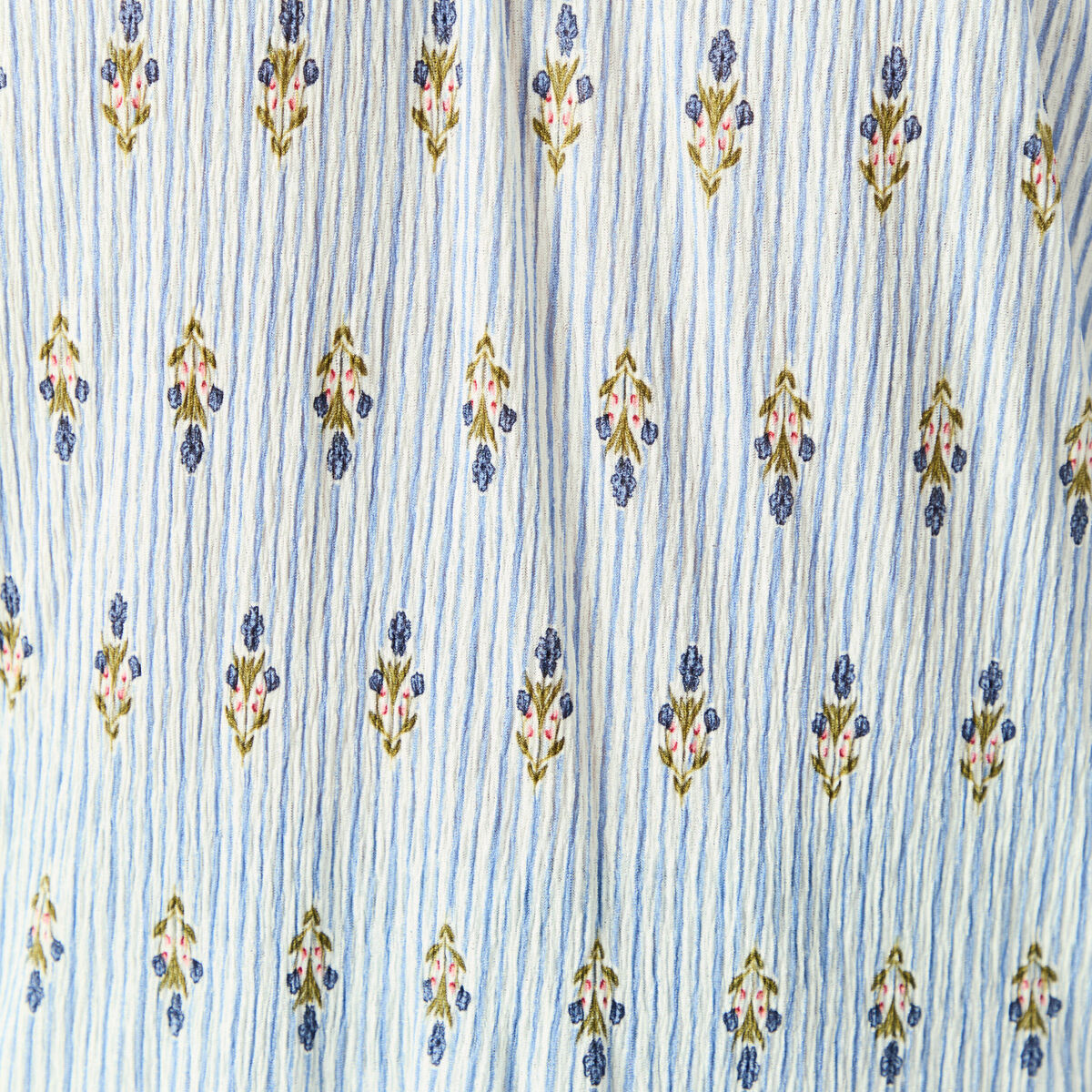 Blouse col rond manches longues bleu ciel femme